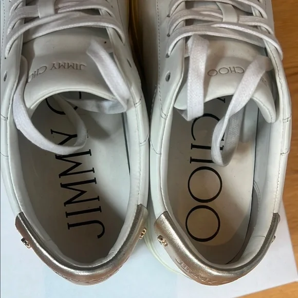 Jimmy Choo White Sneakers Sleek Minimalist Design - Picture 6 of 7